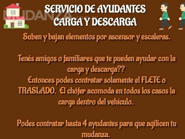 Servicio de ayudantes para carga y descarga en zona norte.